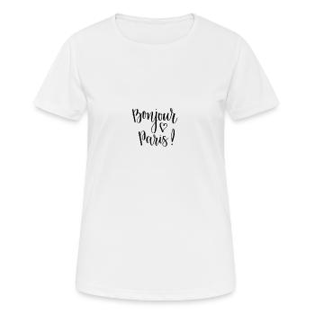 Paris Bonjour - Frauen T-Shirt atmungsaktiv - Weiß - Vorne - AI Model Female 172 dark (172cm)