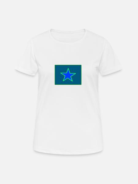 Star Green Blue - Women's Breathable T-Shirt - white