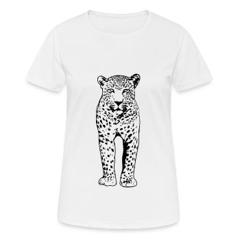 Leopard - Frauen T-Shirt atmungsaktiv - Weiß - Vorne - AI Model Female 172 dark (172cm)