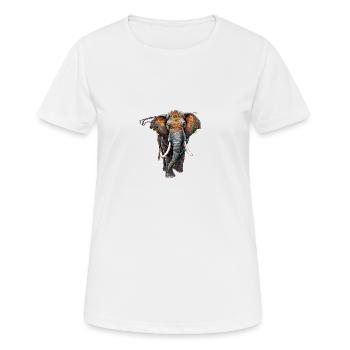 Bunter Elefant im Boho Ethno Style - Frauen T-Shirt atmungsaktiv - Weiß - Vorne - AI Model Female 172 dark (172cm)