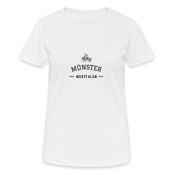 Münster - Fahrradstadt - Frauen T-Shirt atmungsaktiv - Weiß - Vorne - AI Model Female 172 dark (172cm)