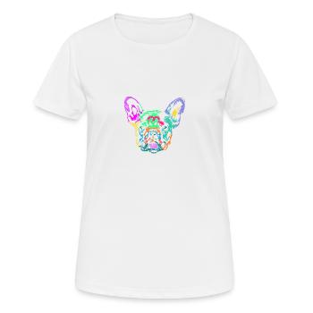 bouledogue français multicolore - T-shirt respirant Femme - blanc - Devant - AI Model Female 172 dark (172cm)