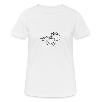 Süßes Kleiner Niedlicher Baby Dino Kind - Frauen T-Shirt atmungsaktiv - Weiß - Vorne - AI Model Female 172 dark (172cm)