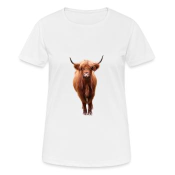 Bovins écossais des Highlands - T-shirt respirant Femme - blanc - Devant - AI Model Female 172 dark (172cm)