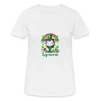 Lepricorne Saint-Patrick : charme et magie pour tous - T-shirt respirant Femme - blanc - Devant - AI Model Female 172 dark (172cm)