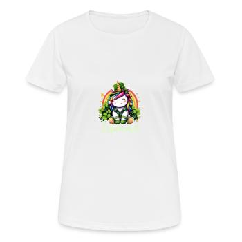 Lepricorn St. Patrick's Day Magisches Einhorn Charm - Frauen T-Shirt atmungsaktiv - Weiß - Vorne - AI Model Female 172 dark (172cm)