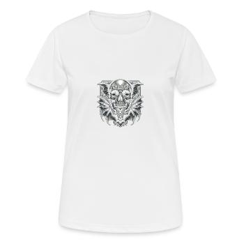 Dark Wings: Skull and Bat - Women's Breathable T-Shirt - white - Front - AI Model Female 172 dark (172cm)