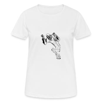 Geist - Frauen T-Shirt atmungsaktiv - Weiß - Vorne - AI Model Female 172 dark (172cm)