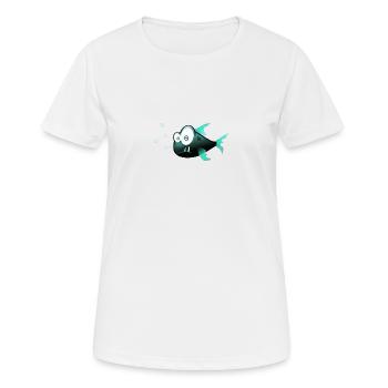 T-shirt de poisson drôle - T-shirt respirant Femme - blanc - Devant - AI Model Female 172 dark (172cm)