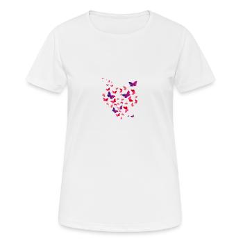 Papillons papillon papillon - T-shirt respirant Femme - blanc - Devant - AI Model Female 172 dark (172cm)