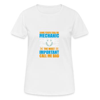 Some people call me mechanic - T-shirt respirant Femme - blanc - Devant - AI Model Female 172 dark (172cm)