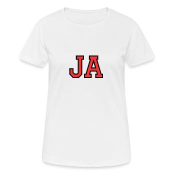 Ja - Frauen T-Shirt atmungsaktiv - Weiß - Vorne - AI Model Female 172 dark (172cm)