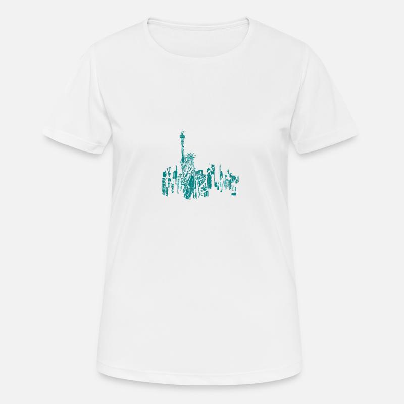 New York Tuerkis - Women's Breathable T-Shirt - white