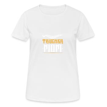 Citation d’une maman camionneuse - T-shirt respirant Femme - blanc - Devant - AI Model Female 172 dark (172cm)