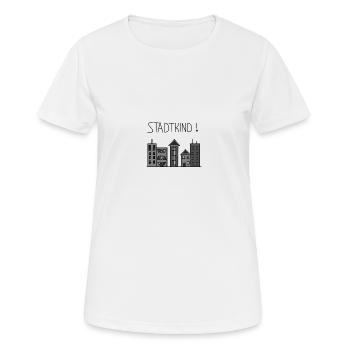 Stadtkind - Frauen T-Shirt atmungsaktiv - Weiß - Vorne - AI Model Female 172 dark (172cm)