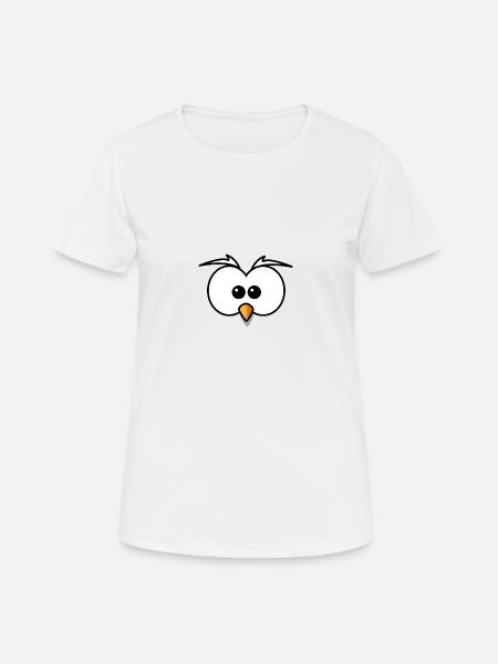 eule augen - Frauen T-Shirt atmungsaktiv - Weiß