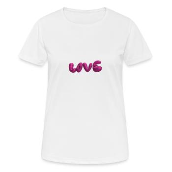 Amour,3D,Lettres,Ballon,3D,Amour,Métallique - T-shirt respirant Femme - blanc - Devant - AI Model Female 172 dark (172cm)
