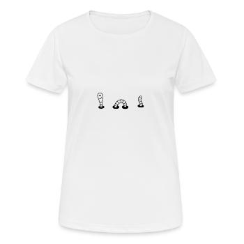 Regenwurm - Frauen T-Shirt atmungsaktiv - Weiß - Vorne - AI Model Female 172 dark (172cm)