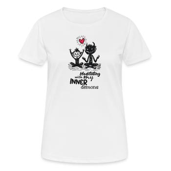 Démon méditant - T-shirt respirant Femme - blanc - Devant - AI Model Female 172 dark (172cm)