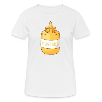 Senf - Frauen T-Shirt atmungsaktiv - Weiß - Vorne - AI Model Female 172 dark (172cm)
