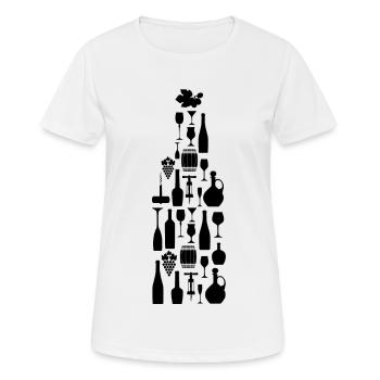 Vin Bouteille de vin Amateurs de vin - T-shirt respirant Femme - blanc - Devant - AI Model Female 172 dark (172cm)