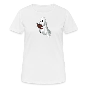 Geist - Frauen T-Shirt atmungsaktiv - Weiß - Vorne - AI Model Female 172 dark (172cm)