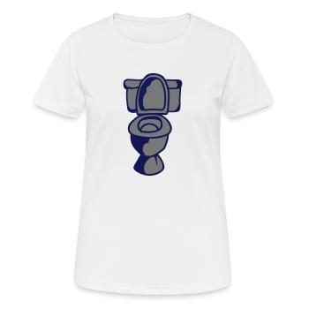 chiotte toilette wc 25 - T-shirt respirant Femme - blanc - Devant - AI Model Female 172 dark (172cm)