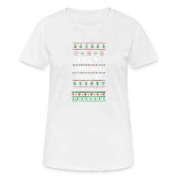 Design de Noël laid Pixel Art - T-shirt respirant Femme - blanc - Devant - AI Model Female 172 dark (172cm)
