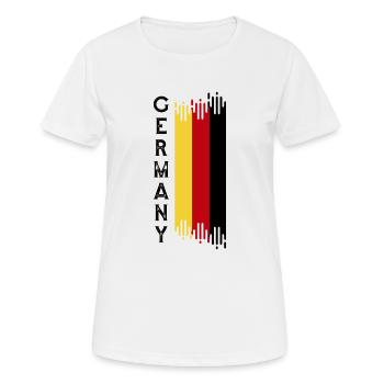 Deutschland - Frauen T-Shirt atmungsaktiv - Weiß - Vorne - AI Model Female 172 dark (172cm)