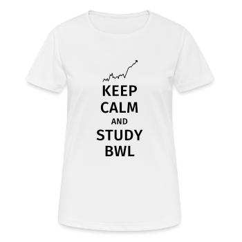 keep calm and study bwl - Frauen T-Shirt atmungsaktiv - Weiß - Vorne - AI Model Female 172 dark (172cm)