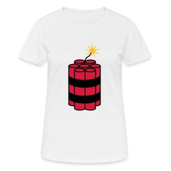 angezuendet tnt dynamit explodieren explosion spre - Frauen T-Shirt atmungsaktiv - Weiß - Vorne - AI Model Female 172 dark (172cm)