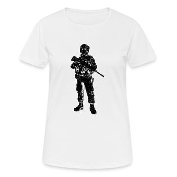 Soldat Infanterie Panzer - Frauen T-Shirt atmungsaktiv - Weiß - Vorne - AI Model Female 172 dark (172cm)