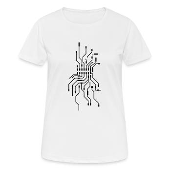 design cool cpu leitungen draht verkabelung comput - Frauen T-Shirt atmungsaktiv - Weiß - Vorne - AI Model Female 172 dark (172cm)