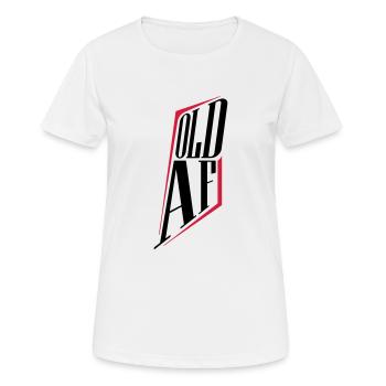 old AF Text Logo - Frauen T-Shirt atmungsaktiv - Weiß - Vorne - AI Model Female 172 dark (172cm)