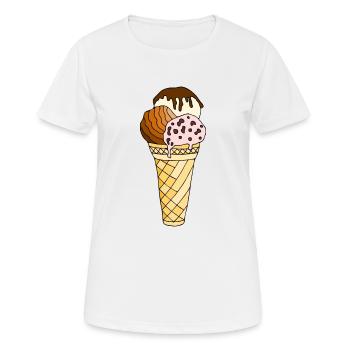 Eis - Frauen T-Shirt atmungsaktiv - Weiß - Vorne - AI Model Female 172 dark (172cm)