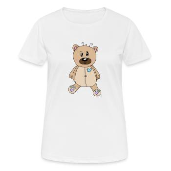 Teddy - Frauen T-Shirt atmungsaktiv - Weiß - Vorne - AI Model Female 172 dark (172cm)