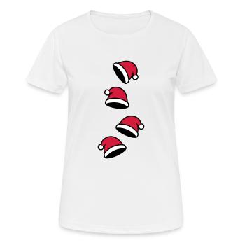 Chapeau de Père Noël Noël - T-shirt respirant Femme - blanc - Devant - AI Model Female 172 dark (172cm)