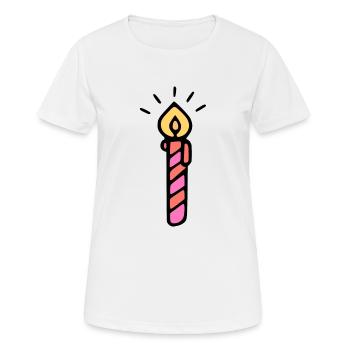 Geburtstagskerze rosa - Frauen T-Shirt atmungsaktiv - Weiß - Vorne - AI Model Female 172 dark (172cm)