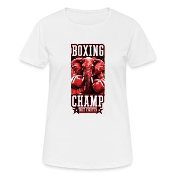 Elefant Boxer Kämpfer Boxing Champ - Frauen T-Shirt atmungsaktiv - Weiß - Vorne - AI Model Female 172 dark (172cm)