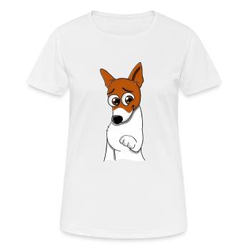 Jack Russel im Comicstyle Wolly Sheepling Gaming - Frauen T-Shirt atmungsaktiv - Weiß - Vorne - AI Model Female 172 dark (172cm)