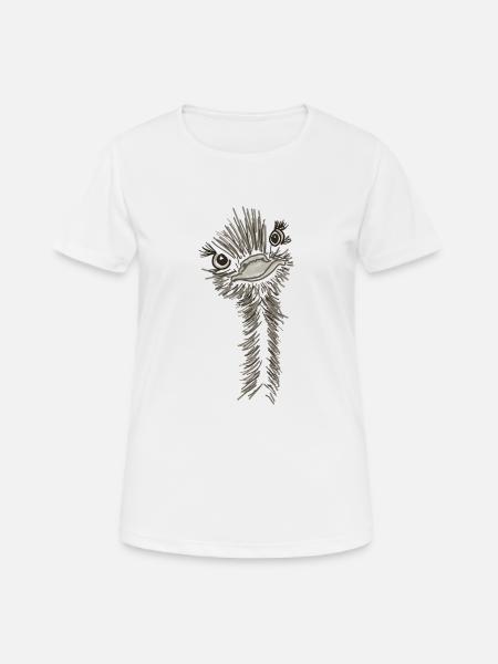 Strauss wildes Tier - Frauen T-Shirt atmungsaktiv - Weiß