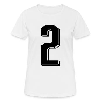 Nummer 2 - Zahl ZWEI Trikotnummer 2 Jahre - Frauen T-Shirt atmungsaktiv - Weiß - Vorne - AI Model Female 172 dark (172cm)