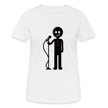 Artiste Chanteur avec microphone - T-shirt respirant Femme - blanc - Devant - AI Model Female 172 dark (172cm)
