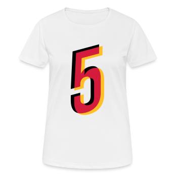 5 Number Germany Jersey Number Black Red Gold - Women's Breathable T-Shirt - white - Front - AI Model Female 172 dark (172cm)