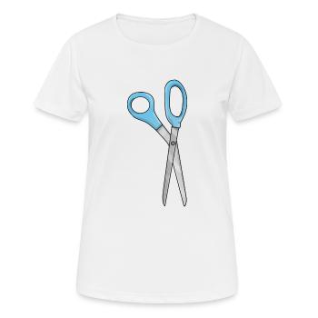 Schere - Frauen T-Shirt atmungsaktiv - Weiß - Vorne - AI Model Female 172 dark (172cm)