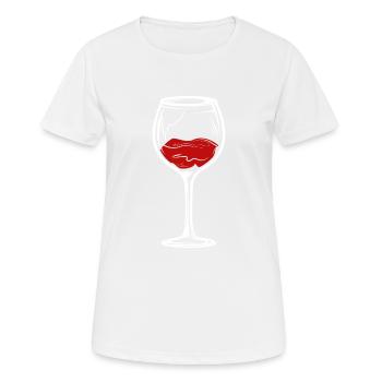 Vin vin rouge Buveur de vin Amateurs de vin Dames - T-shirt respirant Femme - blanc - Devant - AI Model Female 172 dark (172cm)