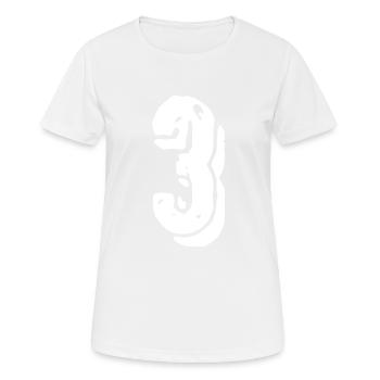 Maillot numéro 3 - T-shirt respirant Femme - blanc - Devant - AI Model Female 172 dark (172cm)