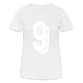 Maillot à 9 chiffres - T-shirt respirant Femme - blanc - Devant - AI Model Female 172 dark (172cm)