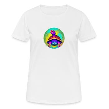 Tortue - T-shirt respirant Femme - blanc - Devant - AI Model Female 172 dark (172cm)