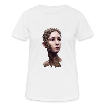 Portrait of a bark woman - Women's Breathable T-Shirt - white - Front - AI Model Female 172 dark (172cm)